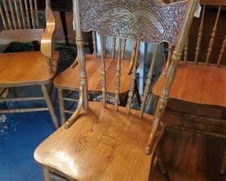 Press back oak chairs