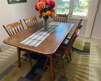 Dining Room Table & Chairs, Area Rug