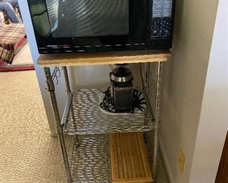 Microwave, Metal Stand, Coffee Grinder