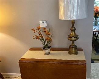 Drop Leaf Table, Stiffel Table Lamps (2)