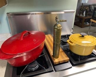 Vintage Brass Pepper Mill, Cast Iron Roaster Pot, Cast Iron Bean Pot