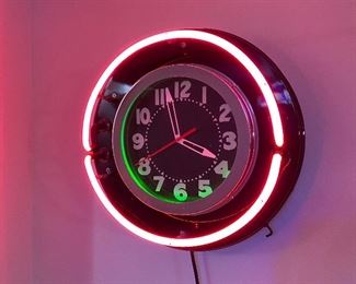 Vintage Neon Wall Clock