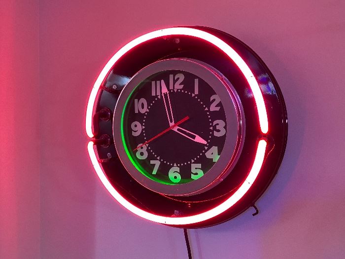 Vintage Neon Wall Clock