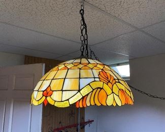 Tiffany Style-Stained Glass Swag Hanging Lamp