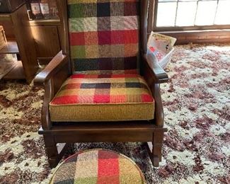 retro rocking chair & ottoman