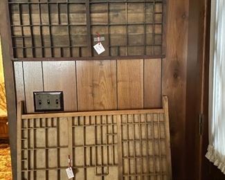 printer's type drawers