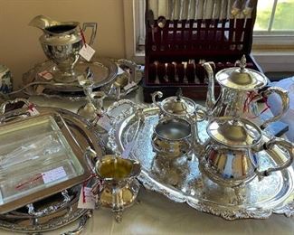silver-plated flatware and hollowware