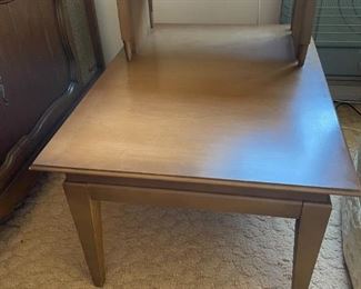 mid century cherry wood step table         one of two