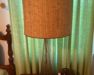 mid century amethyst glass lamp    one of two