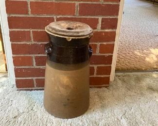 antique churn with wood top