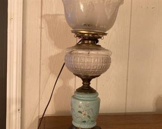 vintage electrified oil lamp