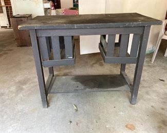 antique  Mission era library table 