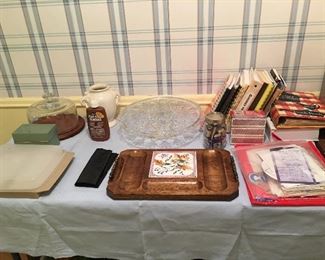 Cookbooks, cake plate