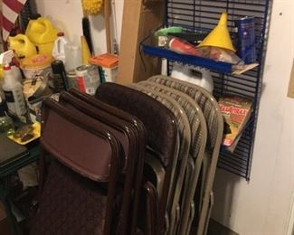 Folding chairs, shelf