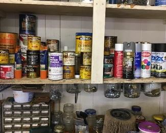 Nails, paint, miscellaneous