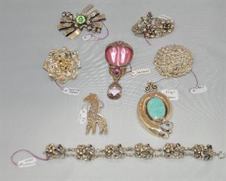 Beautiful Silver Brooches and Pendants by Hobe, James Avery and in the center, a Sajan Moon Goddess Pendant/Brooch!