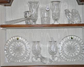 Waterford Vases, Plates and Mugs, a Phenomenal Steuben Glass Eagle, a Val St Lambert Gavel, a Lalique Vase, and a Baccarat Chick!