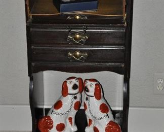 Rare Antique Music Stand by Mawson, Swan & Morgan, Ltd., Newcastle with 4 Drawers that Drop Open and and a Lower Display Shelf . W19" x H40" x D14"