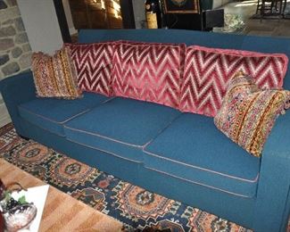 Spectacular Italian Designed Angelo Donghia Navy 3-Cushion Sofa, W85" x H33" x D41"