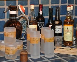 More Barware including 2 sets of Four Barington, Made in France Brahm's Glasses!