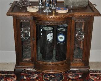 Fantastic Antique Butler's Tray Table Display Cabinet, W33" x H32" x D20.5"