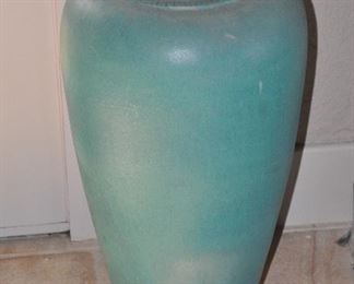 Very Rare Vintage Large Authentic Pewabic Urn. Unsigned 26"H with and 8" Diameter Opening. (Two Available)