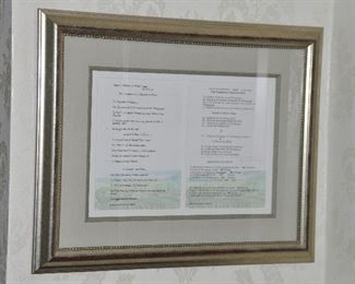 Two-Sided, Reversible Framed and Triple Matte French Menu from La Touraine, Tours, France 31.5" x 26"