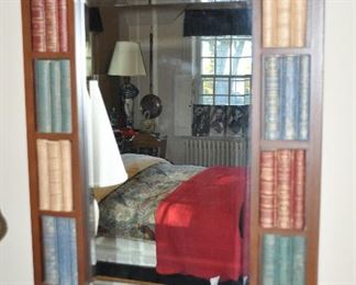 Faux Wood Vintage Book Mirror with Bevel Glass, 29.5" x 37"