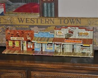 Fantastic Vintage Marx 1952 Western Town Play Set in the Original Box!