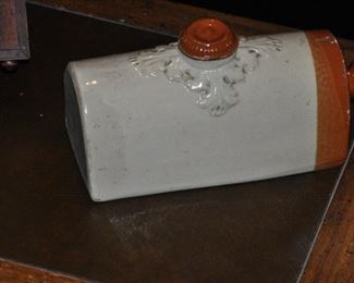 Rare Antique Victorian Earthenware Foot Warmer, W4" x H11" x D6"