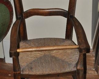 Antique Child's Chair with Rush Seat