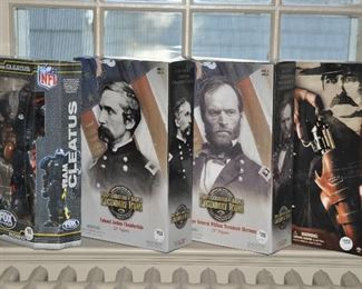 Vintage NIB Rare Brotherhood of Arms Legendary Icons, Col. Joshua Chamberlain and Gen. Wm. T. Sherman, 12" Figures. Also Available is a NIB Six Gun Legends, Wyatt Earp 12" Figure