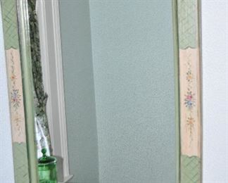 Painted Wood Frame Mirror, 23" x 34"