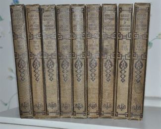 Set of Nine Books, "Epochs in American History" by Francis W. Halsey, 1912. Printed by Funk & Wagnalls Company