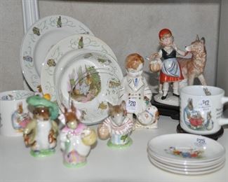 Children's Vintage Items including Wedgewood Beatrix Potter Children's Tableware