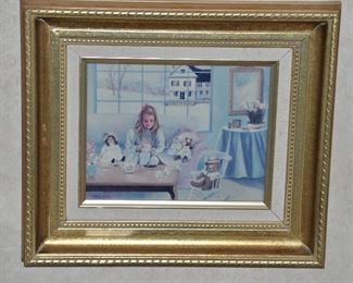 Beautifully Framed and Matted Print "The Tea Party", by Lorraine Trester, 16" x 14"