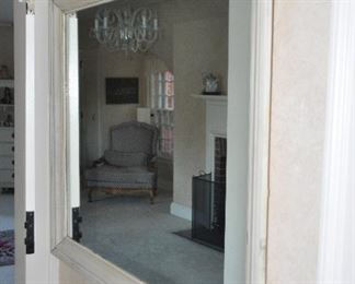 Crackle White Shabby Chic Painted Mirror, 45" x 36"