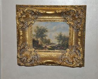 Fabulously Framed by Carvers and Guilders Picture makers & Restorers in England. 20th Century Oil on Board, English Landscape, Signed WER 17.5" x 15.5"