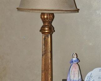 Vintage Gold Column 31" Lamp