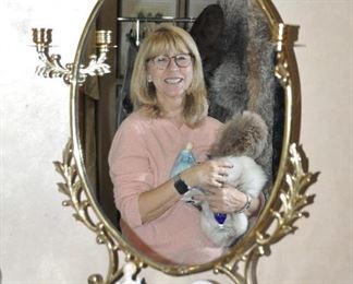 Fantastic Antique French Table Mirror with Candle Holder's, W26" x H34" x H9"