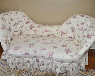 Vintage Skirted Chaise by Hickory Chair, (As Is) W74" x H34" x D 32"