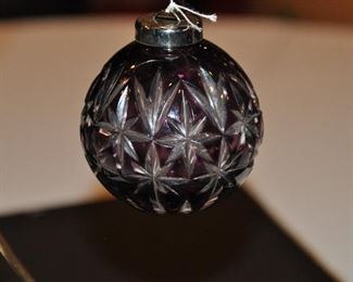 Gorgeous Amethyst Waterford Cased Crystal Ball Ornament