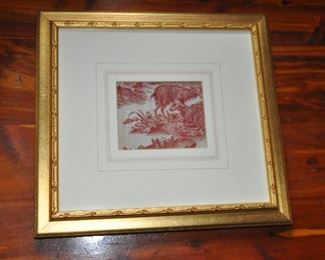 Beautifully Framed and Matted Fabric Print, 12" x 13"