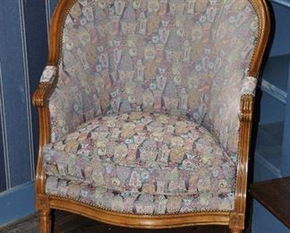 Vintage Baker Upholstered Arm Chair with Nailhead Design, W31" x H38" x D28"