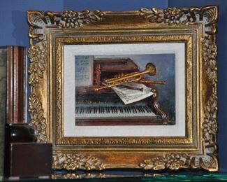 Framed and Matted Oil on Wood, signed by artist, Takacs. 12" x 10"