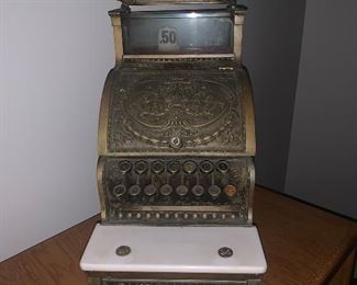Wonderful Antique Brass National Cash Register, Model 313