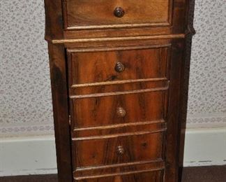Antique French Louis XVI Mahogany Pot Cupboard, W15" x H37.5" x D12”