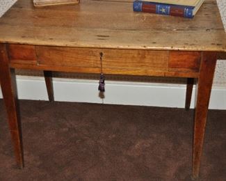 Antique Pine One-Drawer Writing Desk , W37" x H27" x D24"