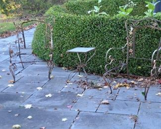 Fabulous Antique Iron Victorian Chair Frames with Table