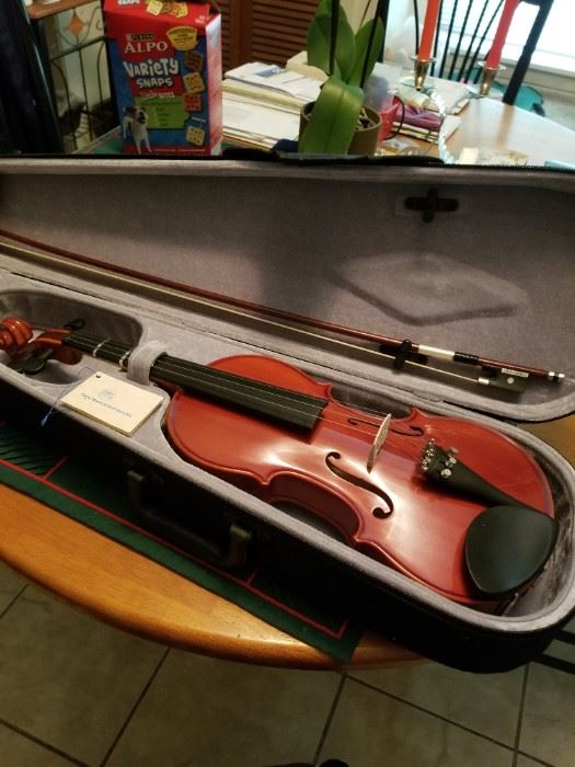 Heinrich Siegler violin and bow in case